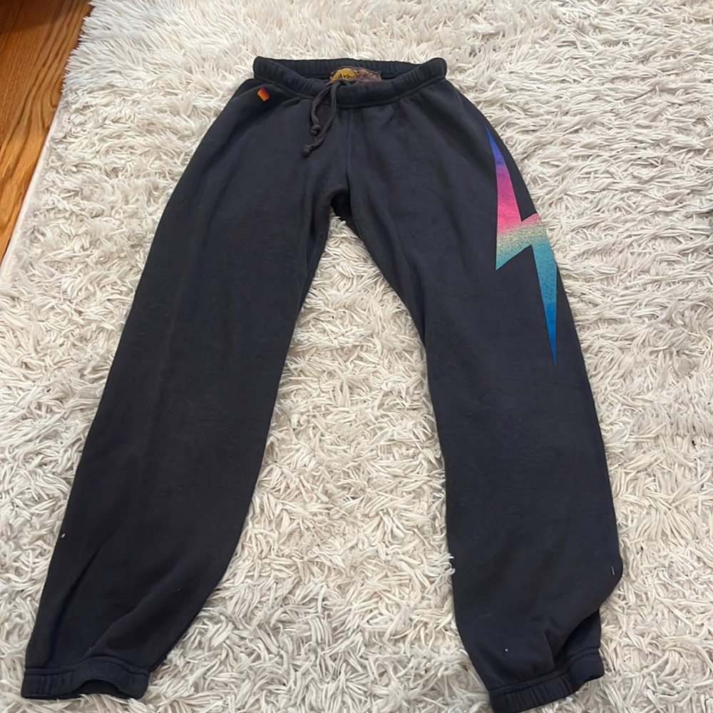 Aviator nation rainbow bolt sweatpants